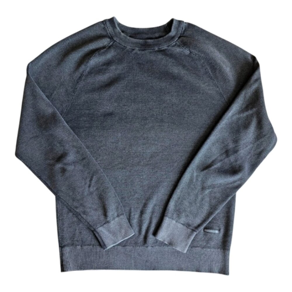 Hudson long sleeve textured cotton crew neck shirt size large